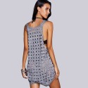 Casual Scoop Neck Sleeveless Cut Out Romper For Women