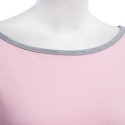 Trendy Round Collar Three Quarter Sleeve Color Block Spliced Women Blouse