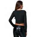 Sexy Front Criss Cross Pure Color Crop Top for Women