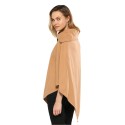 Simple Style Turn-down Collar Loose Cloak for Women