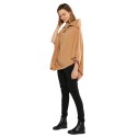 Simple Style Turn-down Collar Loose Cloak for Women