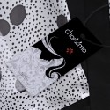 Fashionable Three Quarter Sleeve Collarless Dot Print Chiffon Women Cardigan