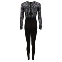 Sexy Lace High Waist Long Sleeve Slim Jumpsuit for Women