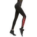 Mid Waist Flame Print Skinny Leggings Women Yoga Pants