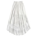 Lace See-through Hollow Out High-low Women Long Skirt