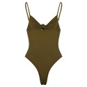Spaghetti Strap Backless Padded Cut Out Tied Women Swimsuit
