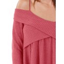 Crisscross Open Shoulder Tunic Sweater