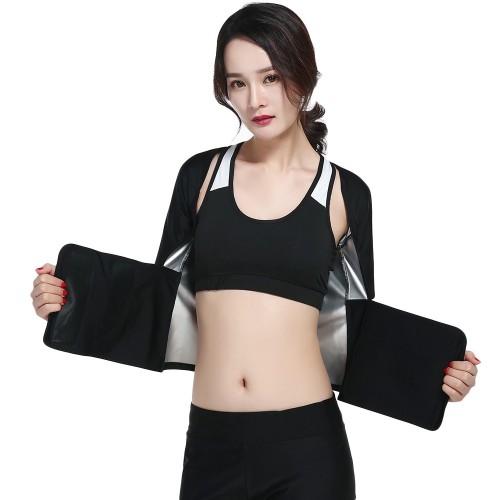 Sweat Yoga Top Gym Sports Shirt Women Fitness Waist Trainer for Weight Loss