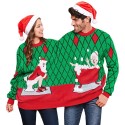Siamese Christmas Sweater Pullover Round Neck Long Sleeve