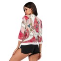 Printed Jacket Coat with Zipper for Women