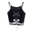 Halter Small Vest Solid Color Crop Top Sexy Backless Style 100% Soft Polyester
