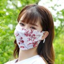 Fashionable Chiffon Printed Sunscreen Summer Breathable And Washable Dustproof Mask Snow Bud Love_One size