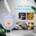 USB Wearable Air Purifier Necklace Portable Mini Air Lonizers for Adults Kids white