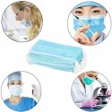Disposable Non-woven Three-layer Mask Blue Hang Ear Style Protective Mask white 20pcs