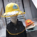 Kids Transparent TPU Detachable Protective Cover Anti-droplets Dustproof Sheild for Casual Hat yellow edge_48-50CM
