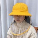 Kids Anti Droplets Yellow Children Protective Hat Cap With Face Guard Sunproof Dustproof Little yellow hat_One size
