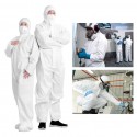 Disposable Bootie and Hood Coverall Suit Dustproof Breathable SMS Non-woven Isolation Garment 175cm