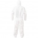 Disposable Bootie and Hood Coverall Suit Dustproof Breathable SMS Non-woven Isolation Garment 175cm