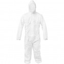 Disposable Bootie and Hood Coverall Suit Dustproof Breathable SMS Non-woven Isolation Garment 165cm