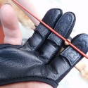 Archery Shooting Gloves Three Finger Protective Archery Gloves black_M