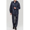 Men Raincoat Suits Outdoor Breathable Waterproof Rainwear Riding Rain Coat + Pants Navy_XXL