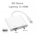 Lightning to Digital AV TV HDMI Cable Adapter with Lightning Charging Port for iPad Air iPhone 6 6S 7 7Plus