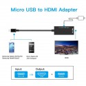Type C & Micro USB Male to HDMI Female Adapter Cable for Cellphone Tablet TV