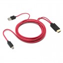 Micro USB to HDMI 1080P HD TV Cable Adapter - for Android Samsung Phones 11PIN, Black