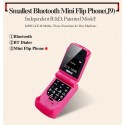 Mini Flip Mobile Phone 0.66" Smallest Cell Phone Wireless Bluetooth FM Magic Voice Handsfree Earphone for Kids blue