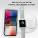 3 in1 Qi Wireless Charger Pad Fast Charging for Apple Watch iWatch iPhone XS X white