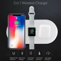 3 in1 Qi Wireless Charger Pad Fast Charging for Apple Watch iWatch iPhone XS X white