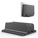Vertical Laptop Stand Double Desktop Stand Holder with Adjustable Dock (Up to 17.3 Inch) Black