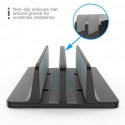 Vertical Laptop Stand Double Desktop Stand Holder with Adjustable Dock (Up to 17.3 Inch) Black