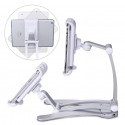 Kitchen Tablet pc iPad Stand Adjustable Holder Wall Mount - Silver (for 4-10.5 Inch)