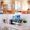 Kitchen Tablet pc iPad Stand Adjustable Holder Wall Mount - Silver (for 4-10.5 Inch)