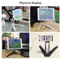 2 in 1 Flexible Lazy Bracket Pull-Up Desktop/Wall Cell Phone Tablet Holder Stand Adjustable Mount Silver