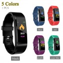 115plus Bluetooth Smart Watch Heart Rate Blood Pressure Monitor Fitness Tracker Bracelet, Black
