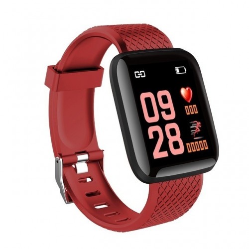 Smart Bracelet Color Screen Heart Rate Smart Band FitnessTracker IP67 Waterproof SmartWatch - Red