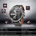 Oulm Men Business Two Time Zone Quartz Stylish Luxury Leather Watch White