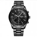 Men Luxury Sports Casual Waterproof Quartz Stainless Steel Watchband Wristwatch - Black surface 8251