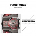 Oulm HP-1220 Men Business Quartz Watch Double Time Show Casual Sports Watches - White