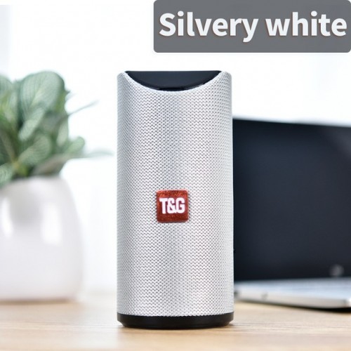 Bluetooth Speaker Portable Outdoor Loudspeaker Wireless Mini Column 3D 10W Stereo Music Surround Support FM TF Card Bass -Silve