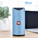 Bluetooth Speaker Portable Outdoor Loudspeaker Wireless Mini Column 3D 10W Stereo Music Surround Support FM TF Card Bass - Blue
