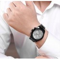 Men Luxury Sports Casual Waterproof Quartz Stainless Steel Watchband Wristwatch - Silver White surface 8251