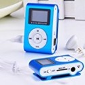 Metal Clip Digital MP3 Player LCD Screen for 2/4/8/16GB TF Card Blue