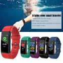 115plus Bluetooth Smart Watch Heart Rate Blood Pressure Monitor Fitness Tracker Bracelet, Purple