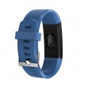 115 Plus Color Screen Smart Watch Fitness Activity Tracker Bluetooth Blood Pressure Monitor Blue