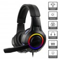 Wired Headset Head-mounted RGB Illusion with Lights Heavy Bass Earphones Colorful