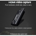 HDMI Video Capture Card for OBS Live Stream Broadcast Case Automatically Adjust Settings black