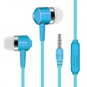 3.5mm Earphone In-ear Stereo 1.2m Wired Headset with Mic Compatibility Smartphones blue